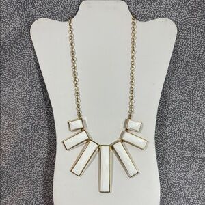 Elegant Gold and White Geometric Necklace